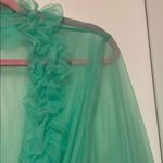Amanda Uprichard Aqua/ Tiffany blue Sheer Robe Photo 2
