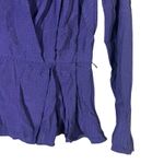 MM.LaFleur M.M. LaFleur Twyla Long Sleeve Surplice Top Womens S Purple Dotted Office Siren Photo 3