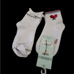 STEMS bundle of TWO crew socks 1)Golf Lettuce Edge 2) pickleball racket socks White Photo 1