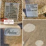 VINTAGE 1980'S ANDENE BEIGE & CREAM POLKADOT SILK BLEND SHORT SLEEVE SWEATER (M) Tan Size M Photo 8