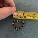 Small Heart Brooch/Pin Red/Faux Diamonds Photo 3