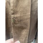Jones New York  women's‎ 14 Chocolate Brown linen jacket 3/4 Sleeve 100% Linen Photo 4