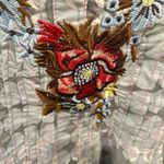 COMO No?‎ By Biz Embroidered Gray Cotton Pintuck Peasant Top size Small Black Photo 6