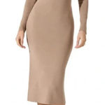 ASTR NWT  the Label Tan Long Sleeve Dress Pearl Keyhole - XS Photo 0