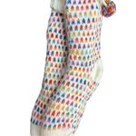 Snoozies white knit socks with multicolor pattern NWT Photo 2