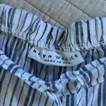 Bryn Walker 100% Linen white blue stripe Lagenlook Boho Wide Leg Pants L Photo 3