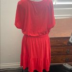 Time and Tru Red Midi Dress Orange Size M Photo 4
