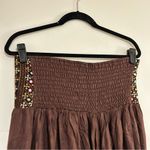 Earthbound  Brown Embroidered Elastic Waist Harem Pants Size Medium Photo 3