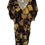 Carmen Marc Valvo  Floral Swim Cover Dress Beach Black Brown Tan Size MED EUC Photo 0