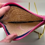 Vera Bradley A Rare HTF  Straw Turtle Blue Pink Cosmetic Makeup Honu Zip Pouch Photo 3