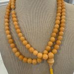 Vintage and long Tan Beaded Prayer Necklace Photo 1