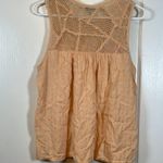 Lucky Brand Women's  Orange Peach Sleeveless Shirt Crochet Scoop Neck Size MED Photo 4