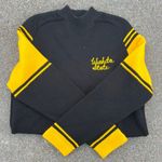 Vintage Wichita State Shockers Varsity Cheerleader Embroidered Ringer Sweater Black Size M Photo 0