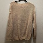Jessica Simpson  Pullover Sweater Laced Front Knitted V-Neck Long Sleeve Beige M Photo 2