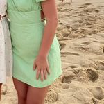 ZARA Gingham Green Mini Dress Photo 7