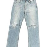 AGOLDE Riley High Rise Straight Crop Jeans Blue Distressed Women's Size 28 Photo 0