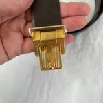 Vintage Christian Dior Brown Leather Belt With Gold Photo 4