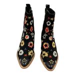Free People  Bowers Embroidered Ankle Boots Black Suede Size 38.5 Photo 5