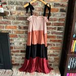 Blu Pepper  Colorblock Tiered Maxi Dress, M Photo 4