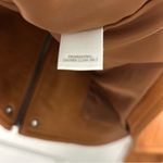 George Designs By Mark Eisen Women’s Leather Jacket Size L Camel Brown Moto Zip Size L Photo 6