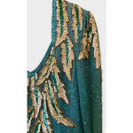Lillie Rubin Sequin Leaf Design Evening Vintage Dress (L) Blue Size L Photo 6
