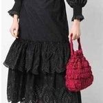 Love Shack Fancy  Toulon Midi Dress Size 4 Black Embroidered Puff Sleeves Bohemian Photo 0