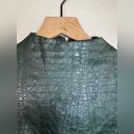 Naked Wardrobe Crocodile Collection Faux Leather Long Sleeve Bodysuit Green XS Photo 15