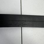 Olga Santini Women’s Size L Leather Belt Black DOUBLE OO Buckle Silver Toned Photo 4