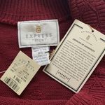 EXPRESS Vintage  Sweater Tricot Burnt Red Cotton Knit Textured Scoop Neck XS NEW Photo 1