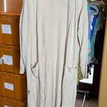 Debut  Tan Long Sleeve Open Front Duster Cardigan with Pockets Size Medium Photo 0