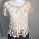 Delia's Delia’s Women’s Vintage Lace Short Sleeve Overlay Blouse Photo 1