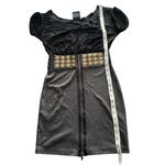 Chic Black Mini Dress with Gold Button Detail Size S Photo 5