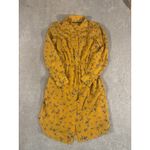 Ralph Lauren Lauren Sheath Shirt Dress Size 4 Mustard Yellow Floral Midi Photo 4