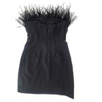 Sam Edelman Black Feather Top Strapless Mini Dress Women's Size 6 Photo 2