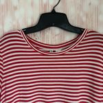 H&M Divided  Basic Red & White Striped Crewneck White T Shirt Size L Photo 1