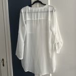 MiracleSuit  sheer tunic top dress coverup white ivory Button Down 3/4 Sleeve med Photo 5
