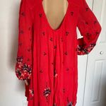 Free People Oxford Embroidered Mini Dress Red Combo Small Photo 2