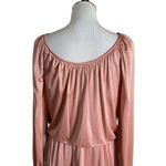 Vintage 70s Union Made Midi Dress Size M Floral Lace Long Sleeve Pink Feminine Size M Photo 5