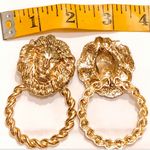 Gold Statement Earrings Lioness Photo 3