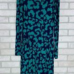 Boden Francesca Jersey Long Sleeve Dress in Green Spinning Petals Print Size 6US Photo 2