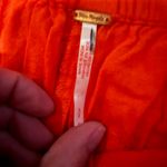 Free People  Orange Gauzy Mini Skort with Frayed Hem Photo 1