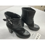 a.n.a Womans  Ronnie Ankle Boots 9 M Black Full Zip Block Heel Buckle Accent Photo 1