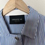 Lafayette 148 Blue White Striped Cotton Button Photo 3