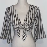 Windsor Black & White Tie Front Top Photo 1