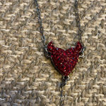 Swavorski Swarovski Crystal Necklace Red Hearts silver chain NRFB Photo 0