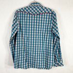 Bit & Bridle  Small Top Snap Up Western Shirt Blue‎ Pink Embroidered Plaid 285 Photo 1