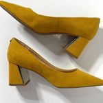 Jones New York Mustard Vegan Suede Chunky Metallic Heel Pumps Size 6 Photo 5