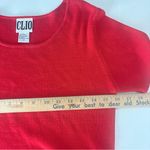 Clio Red Embroidered Knitted Women’s Short Sleeve Top Beaded Silk Cotton Size M Size M Photo 6