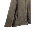 Jones New York Jacket Womens XL Gray Green Microfiber Full Zip Faux Fur Photo 2