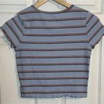 American Eagle 🩵🩵 Blue Stripe Knit Crop Tee Short Sleeve Womens Size S🩵🩵 Photo 3